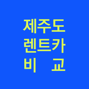  제주도 대표 렌트카 블루렌트카 딜카 등 회사 고르는 꿀팁