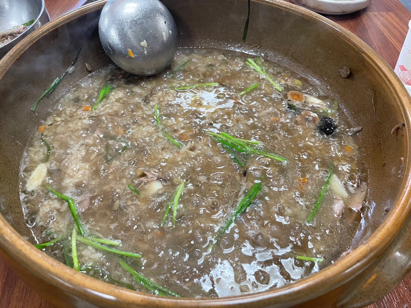 능이 백숙 찹쌀 죽