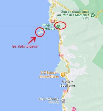 Guadeloupe&amp;#44; malendure위치 지도