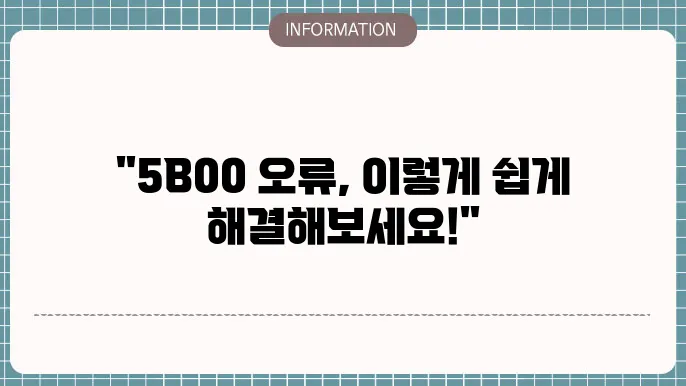 캐논 5b00 오류 해결