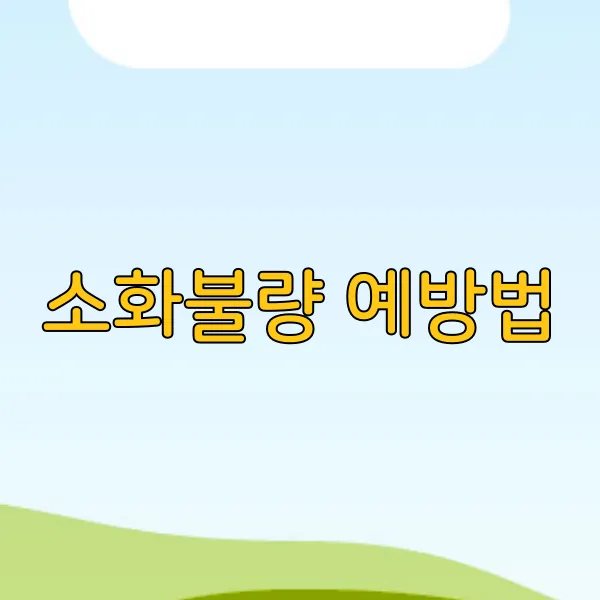 소화불량 예방법