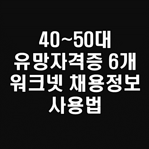  40대 50대 남자 유망 자격증 추천 6개 및 워크넷 채용정보 활용법