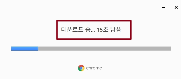 크롬 설치 마법사에서&#44; 다운로드 및 설치 과정을 담은 사진입니다.