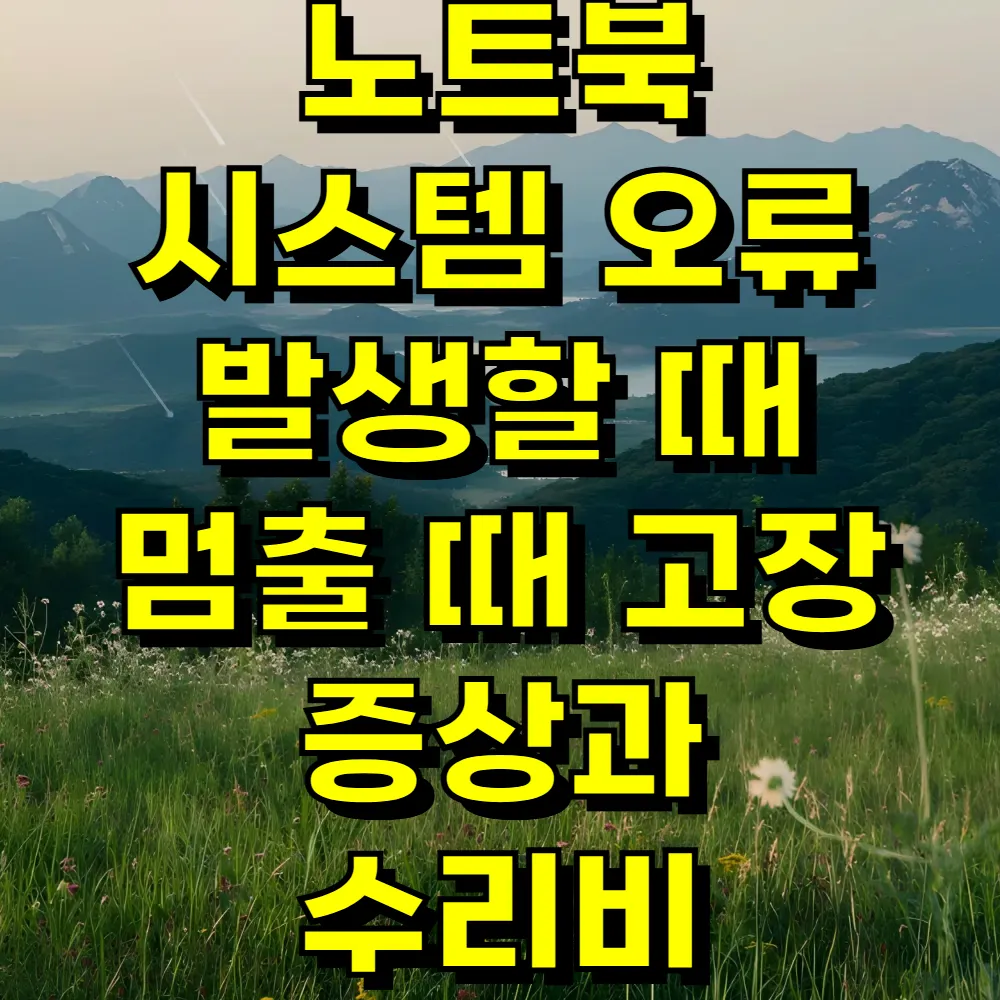 노트북 시스템 오류 발생할 때 멈출 때 고장 증상과 수리비