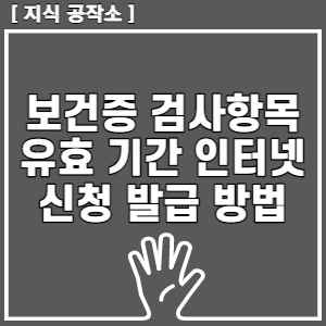 보건증 검사항목 유효 기간 인터넷 신청 발급 방법