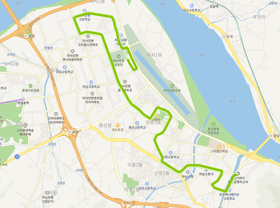  하남10번버스 시간표, 노선 안내(하남BRT환승센터, 미사역)