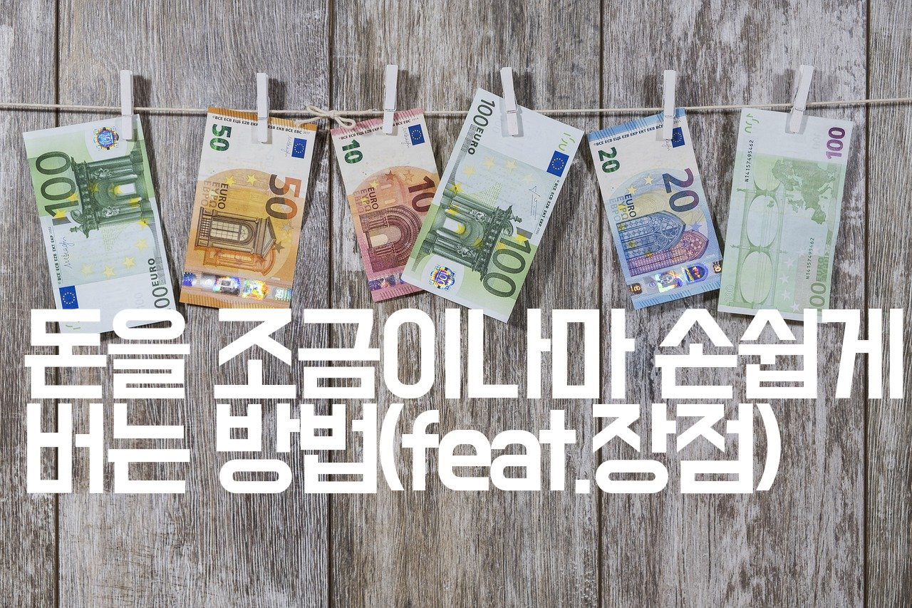  [부자습관] 돈을 조금이나마 손쉽게 버는 방법(feat.장점)
