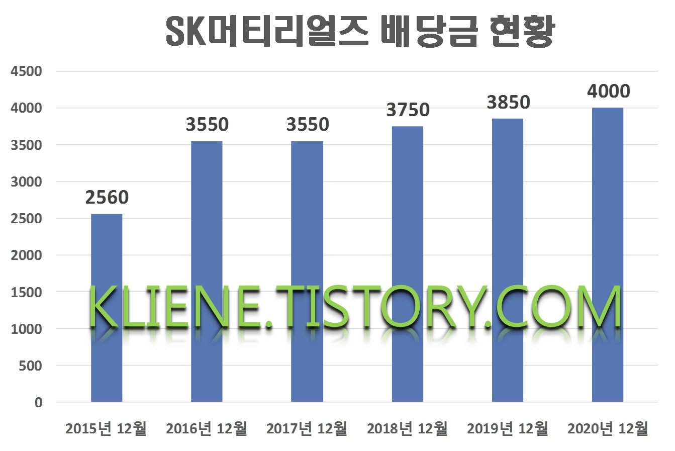  SK머티리얼즈 배당금(2020년 배당금)