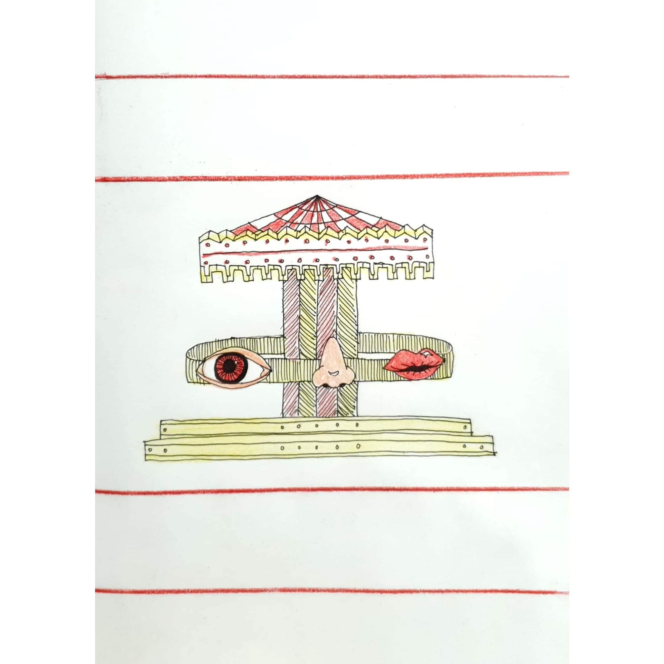  회전목마 Merry-go-round / 일러스트 그림 드로잉 / 추상화 그리기