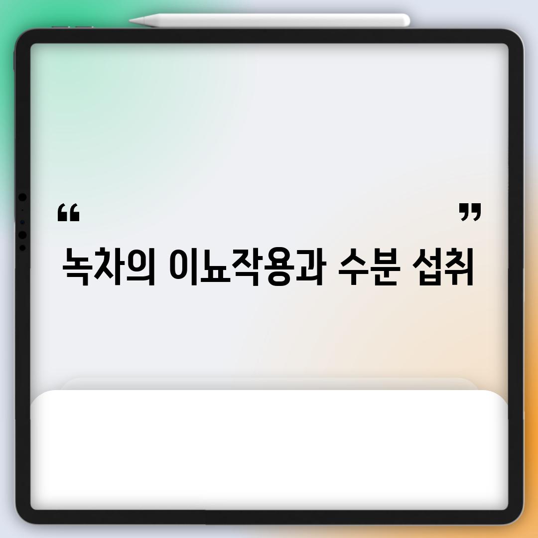 녹차의 이뇨작용과 수분 섭취