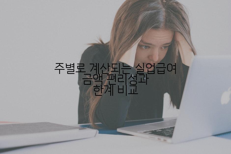 주별로 계산되는 실업급여 금액 편리성과 한계 비교