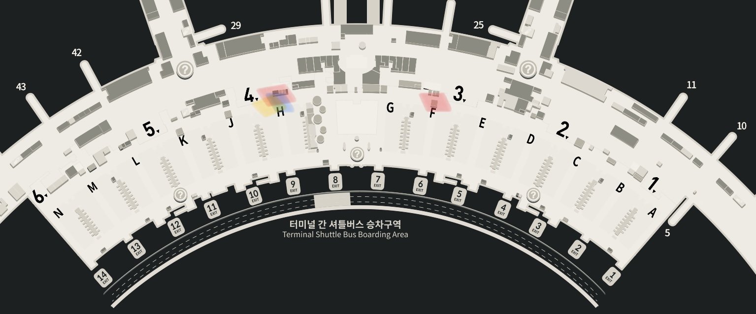 인천국제공항-제1여객터미널-3층-지도-로밍가능지역