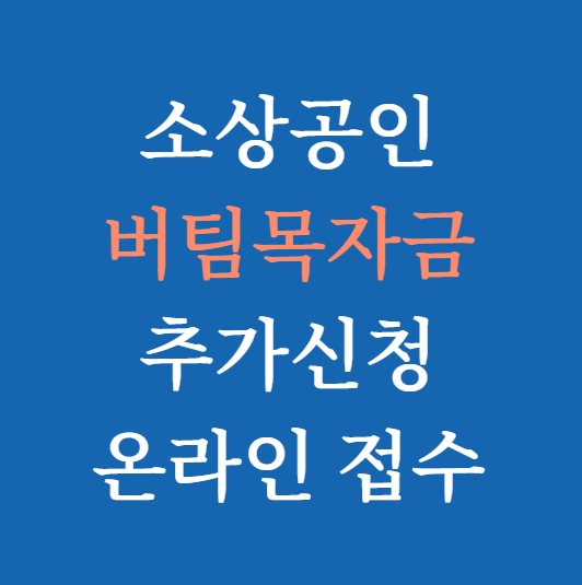  소상공인 버팀목자금 추가신청 온라인접수