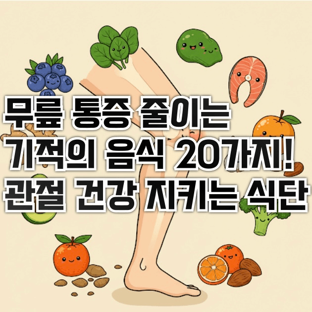 무릎 통증 줄이는 기적의 음식 20가지! 관절 건강 지키는 식단