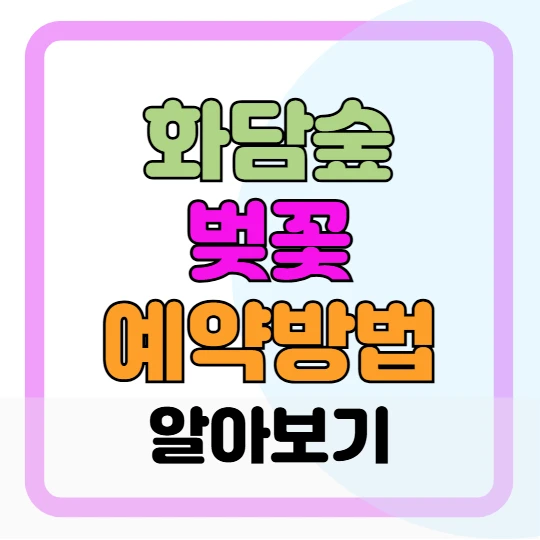 2025 화담숲 벚꽃 개화시기 및 예약 방법, 성공 팁