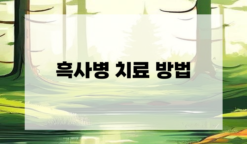 흑사병 치료 방법