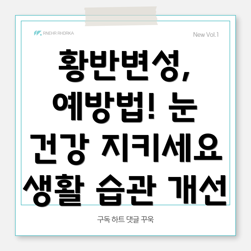 황반변성 진행 방지