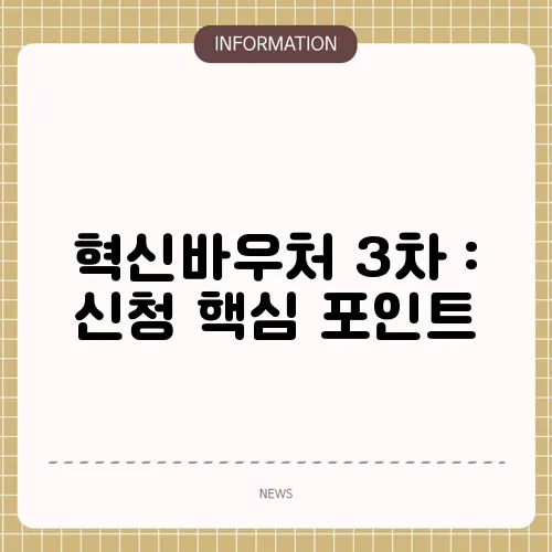 혁신바우처 3차 : 신청 핵심 포인트