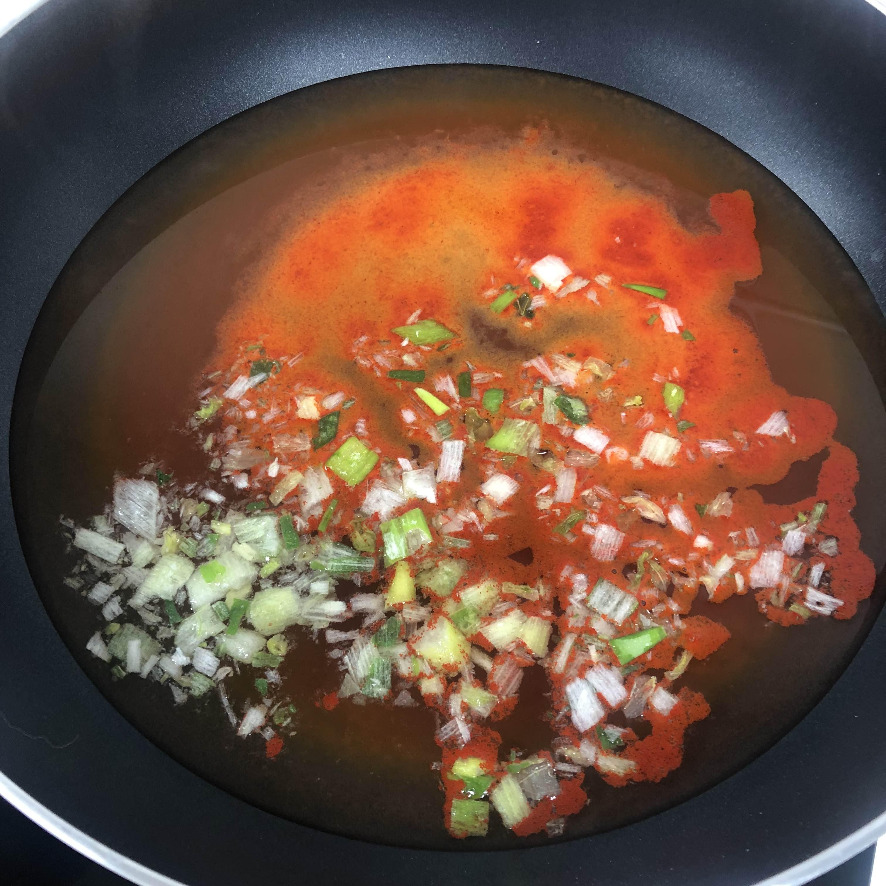 프라이팬, 떡볶이 양념, 파건더기