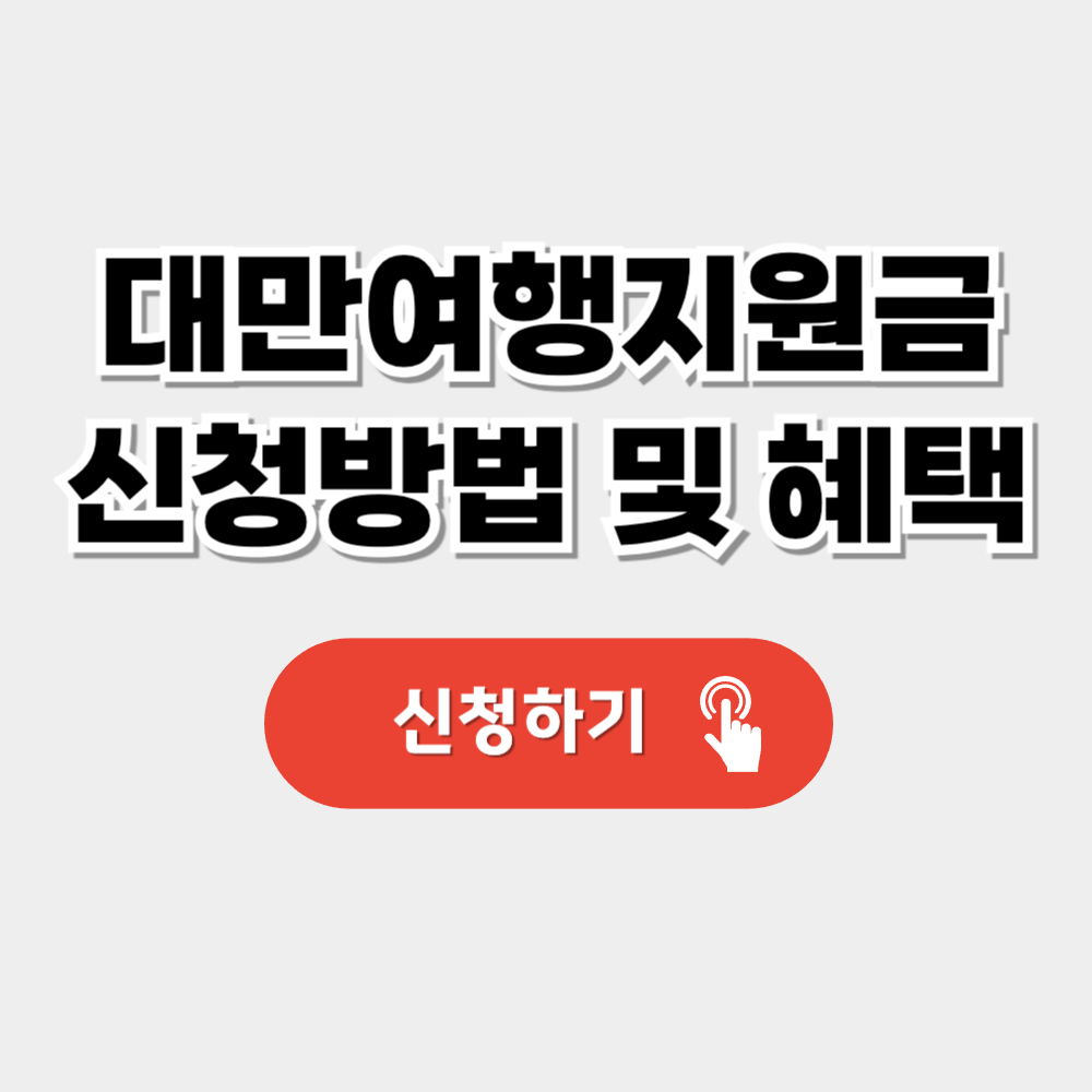 대만 여행지원금 신청방법 및 사용처