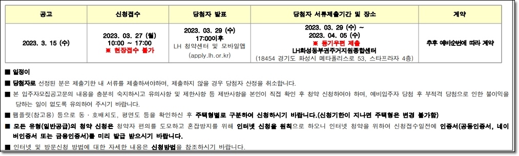 동탄2 LH 10년 공공임대 예비입주자 모집