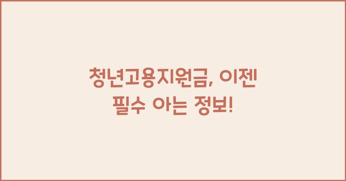 청년고용지원금