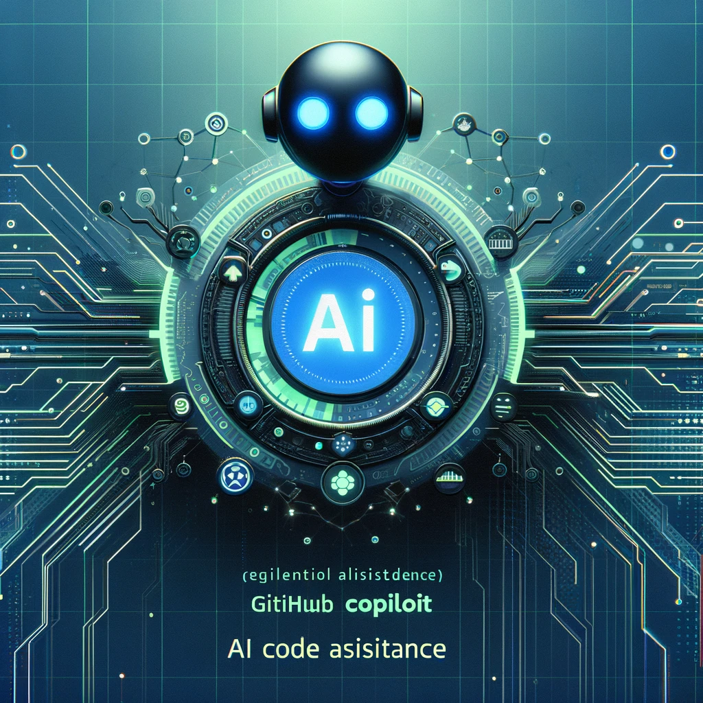 This image embodies the concept of AI code assistance with a modern and tech-oriented aesthetic.