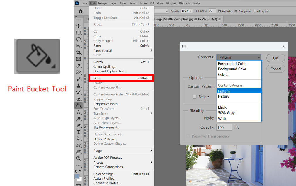 Paint Bucket Tool 사용하기