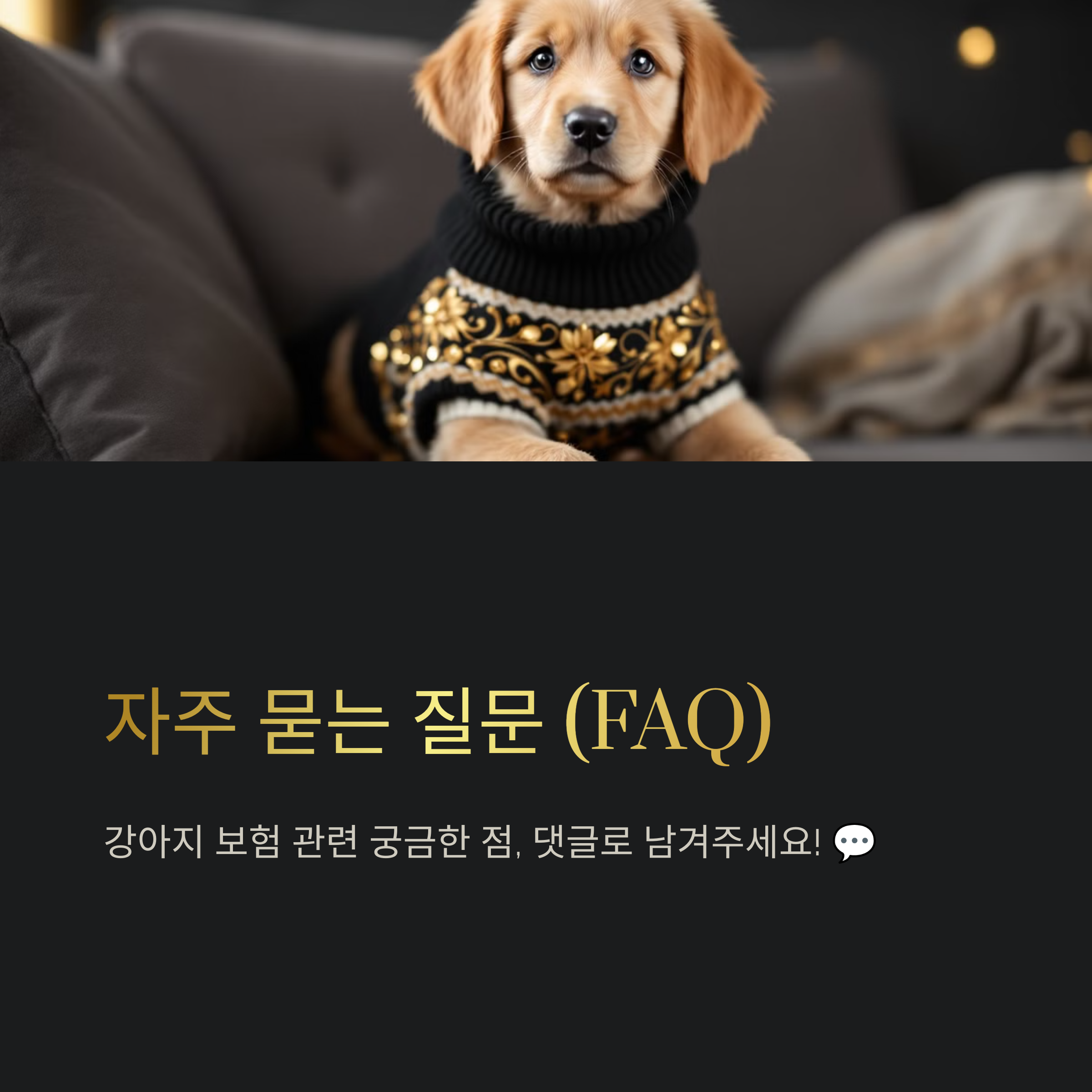 강아지 보험 가입 전 자주 묻는 질문 (FAQ)