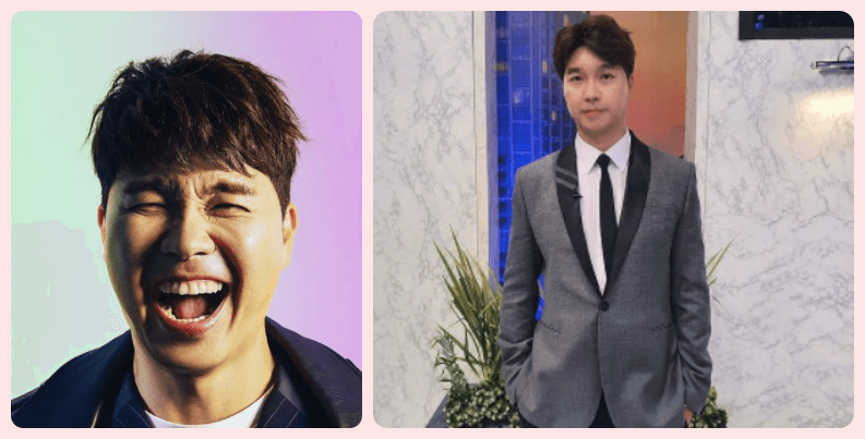 좌 함박 웃음 짓는 박수홍과 우 박수홍 정장차림
