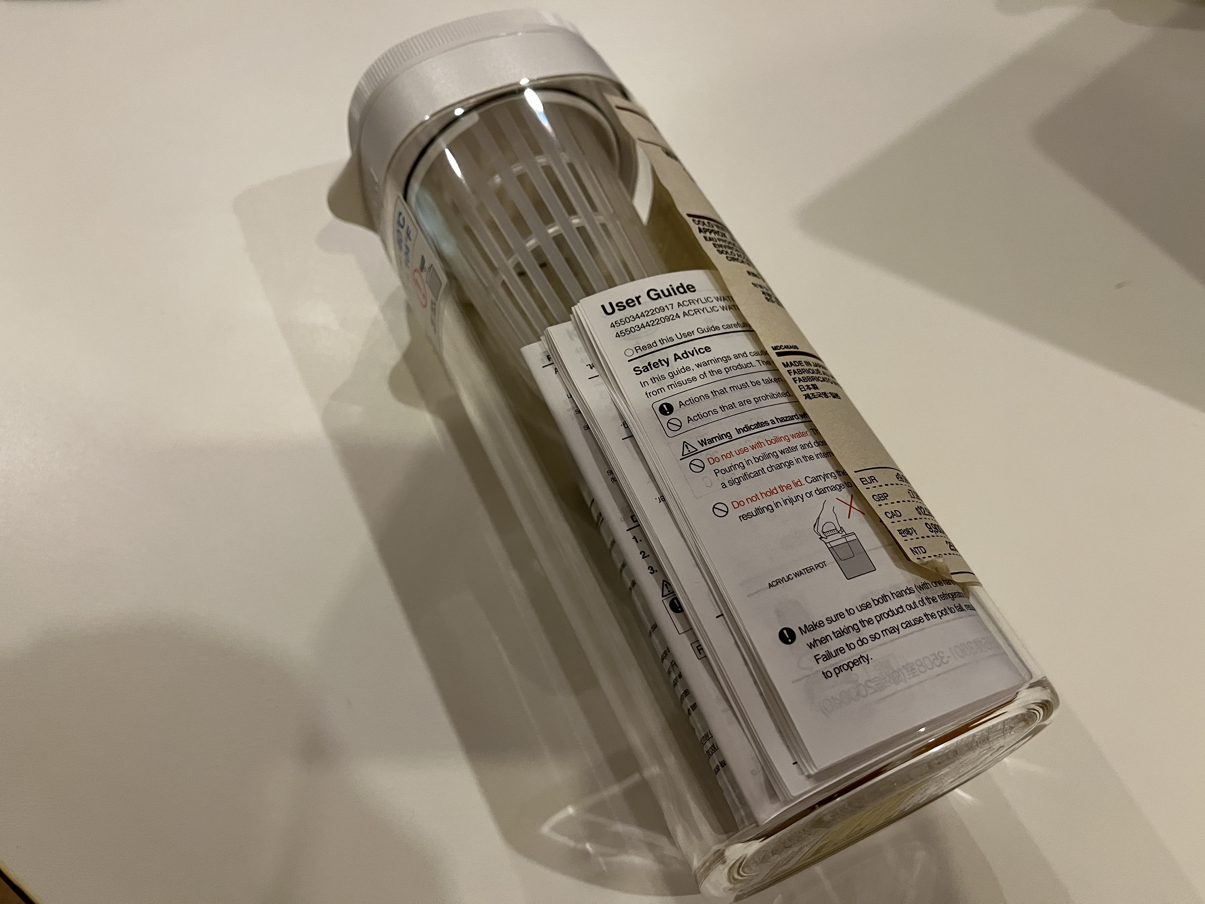  무인양품 MUJI 물통, 아크릴 냉수통 1L 구매후기!