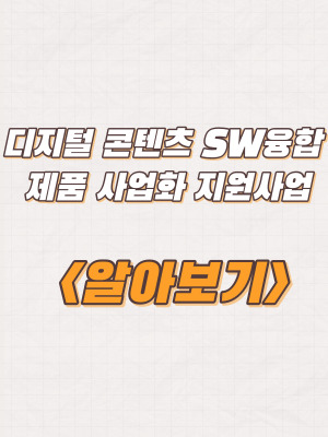 세종시 디지털 콘텐츠 SW융합 제품 사업화 지원사업 모집 및 지원내용