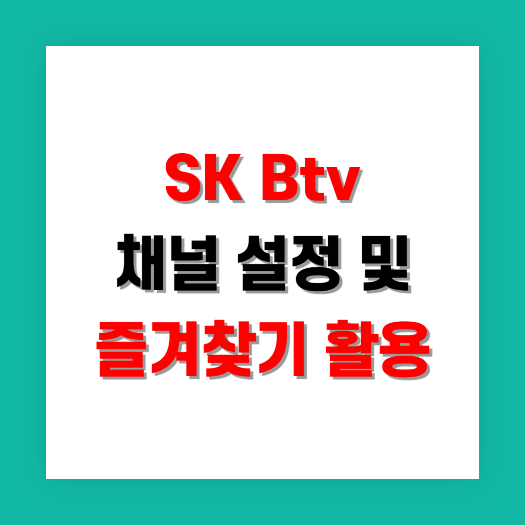 SK Btv 채널 설정과 즐겨찾기 활용법