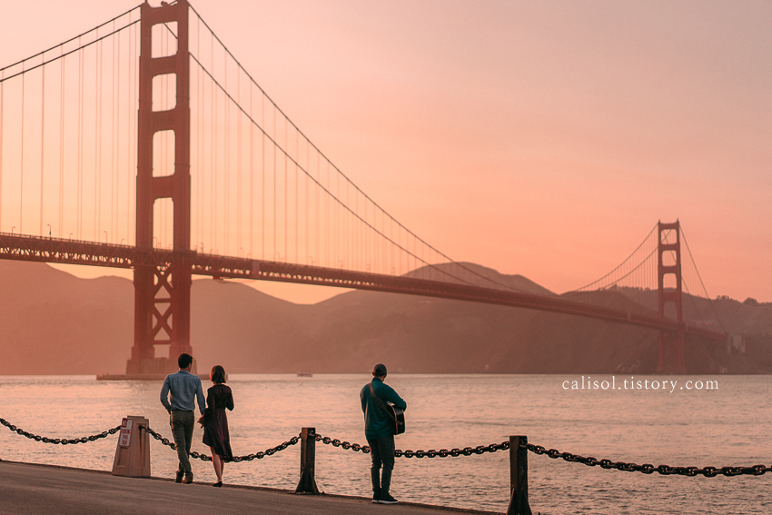 샌프란시스코 금문교 토피도 와프 선셋 스냅 사진 캘리솔 포토그래피