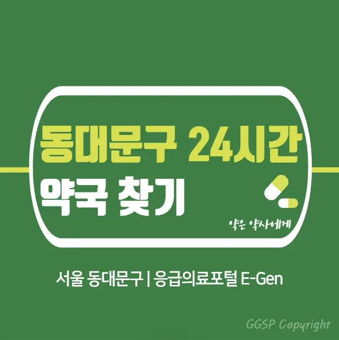  동대문구 24시간 당번약국 | 심야간 휴일 주말 일요일 당직약국 45곳