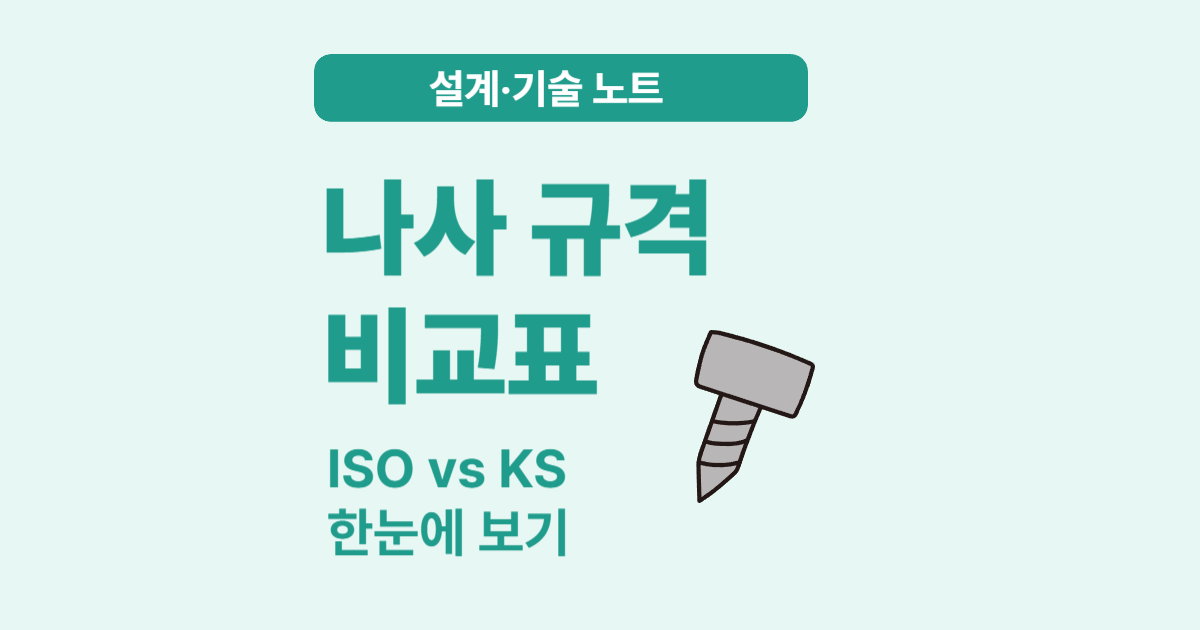 나사 규격 총정리 – ISO와 KS 비교