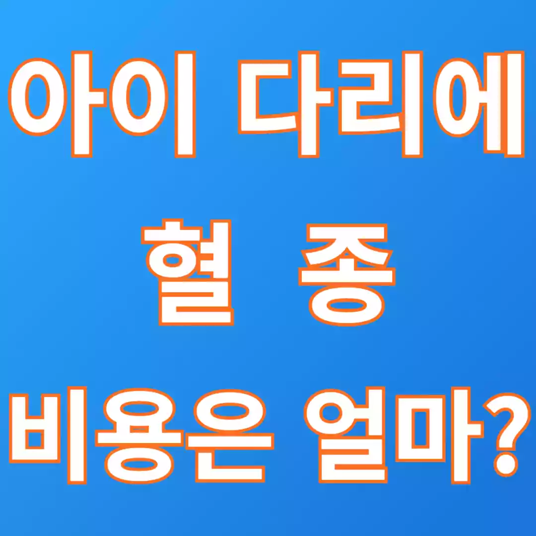  아이 다리에 생긴 혈종 정형외과 방문해서 깁스한 비용 공유