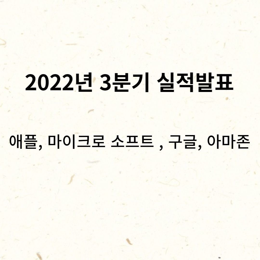  2022년 3분기 미국시장 실적발표일 (43주차)
