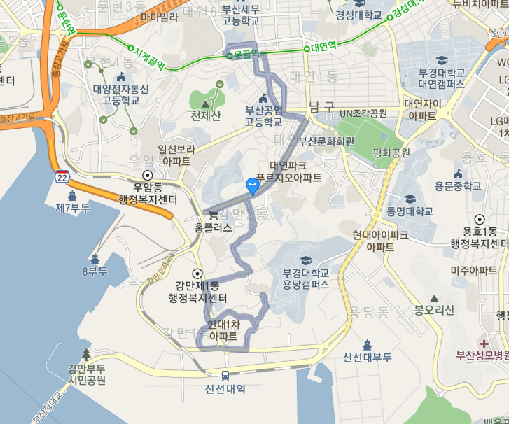  부산 남구 마을버스 6번 :: 부경대< 남구청, 부산공고 ->못골시장