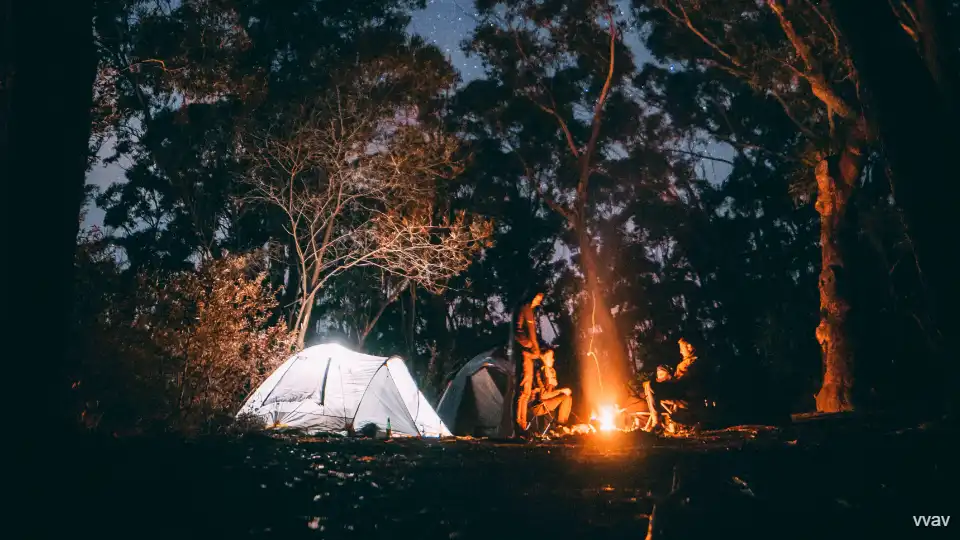 tent and campfire