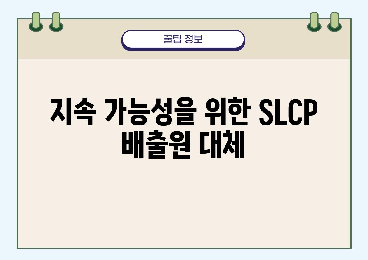 지속 가능성을 위한 SLCP 배출원 대체