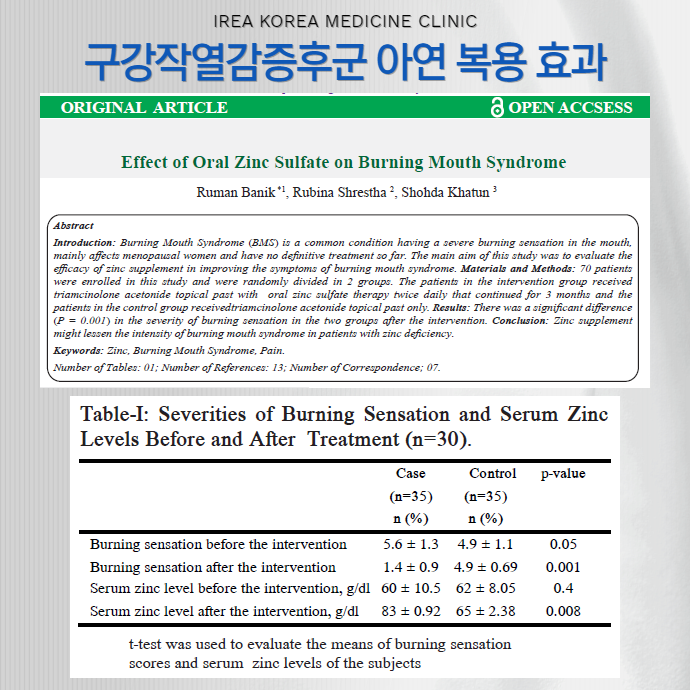 b12 영양제 혀통증 구강작열감 영양제는 - 아연 3