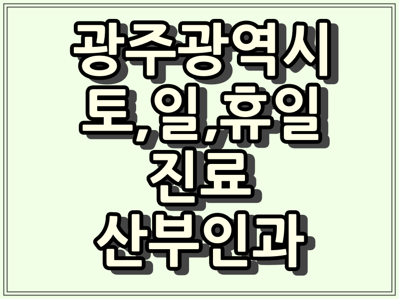  광주광역시 토요일, 일요일, 공휴일 산부인과 진료 하는 병원
