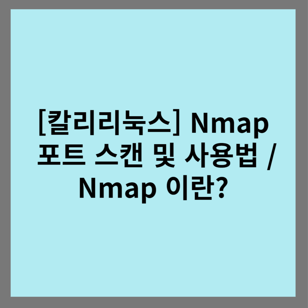 [칼리리눅스] Nmap 포트 스캔 및 사용법 / Nmap 이란? 썸네일