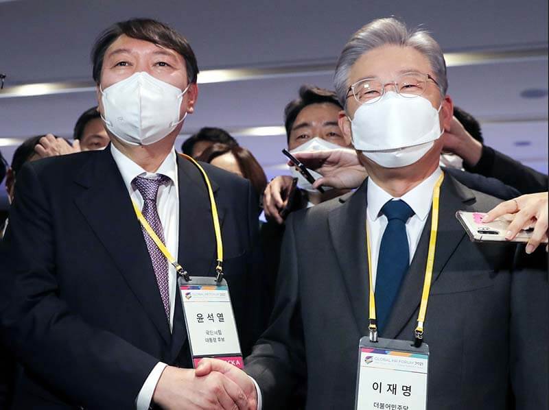  차기 대선후보 지지율 동률, 이재명 36% 윤석열 36%