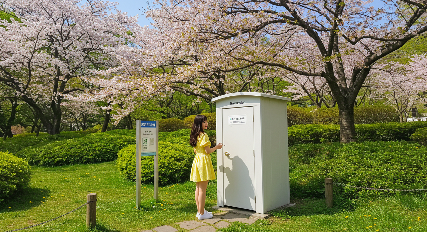 일본에서 화장실을 찾는 사람