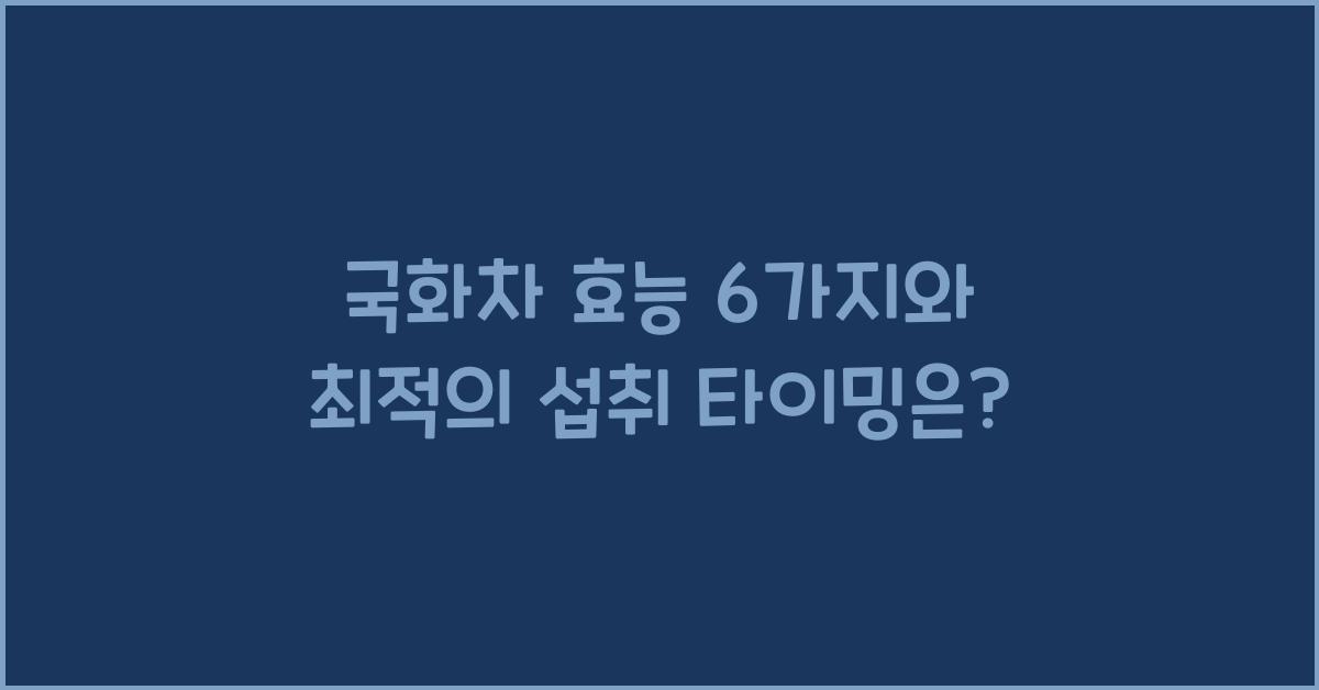 국화차 효능 6가지, 언제 마셔야 더 좋을까?