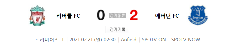  리버풀 대 에버턴 경기 (2020 ~ 2021 프리미어리그 25라운드 하이라이트)