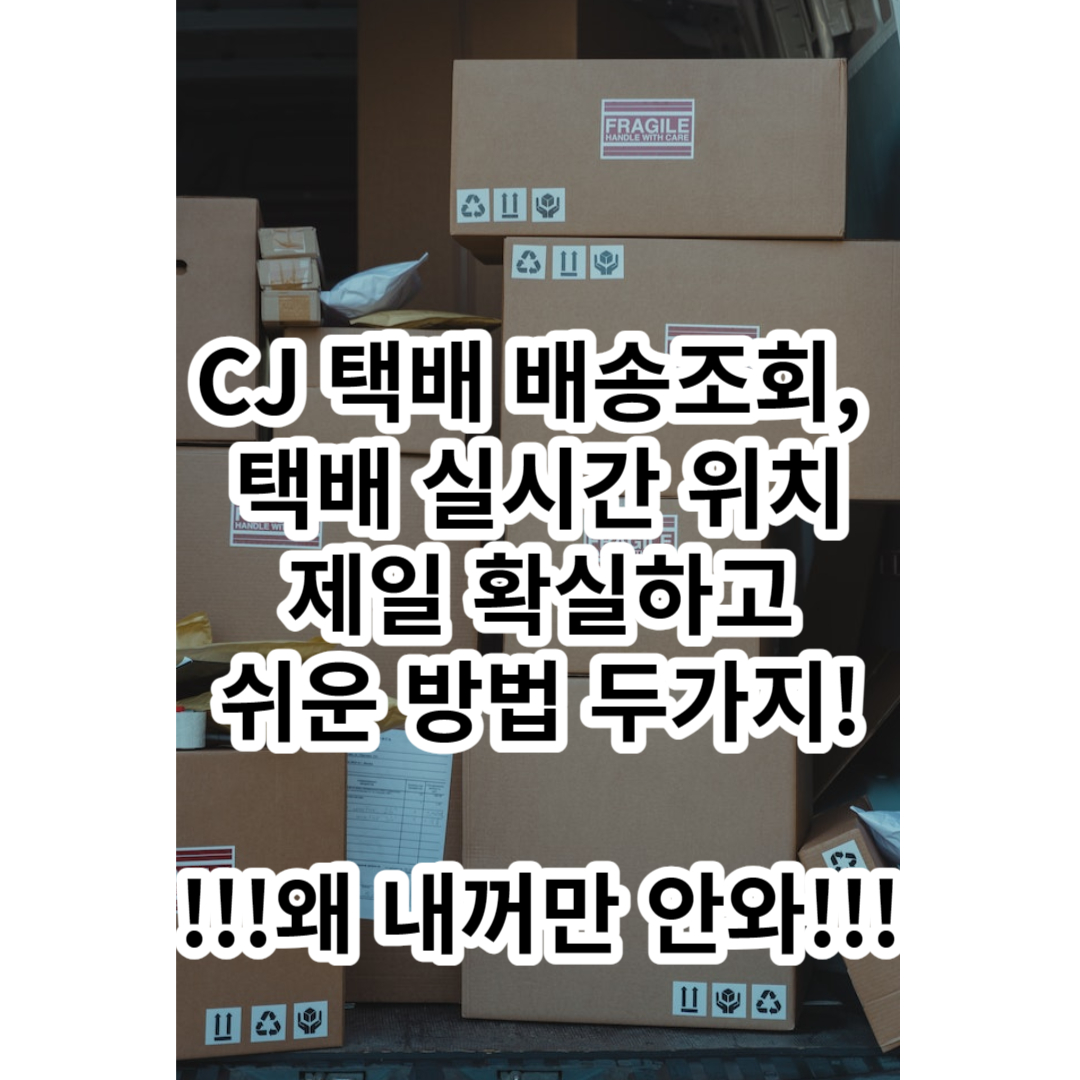  대한통운 배송조회 방법, 택배 실시간 : 제일 확실하고 쉬운 방법 두가지!