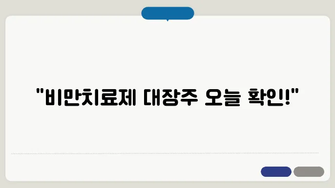 비만치료제 관련주 2024~2026 주가전망 및 대장주, 저평가